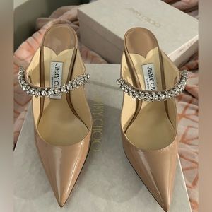 Jimmy Choo Heels Bing 100mm PAT Ballet Pink size 39.5